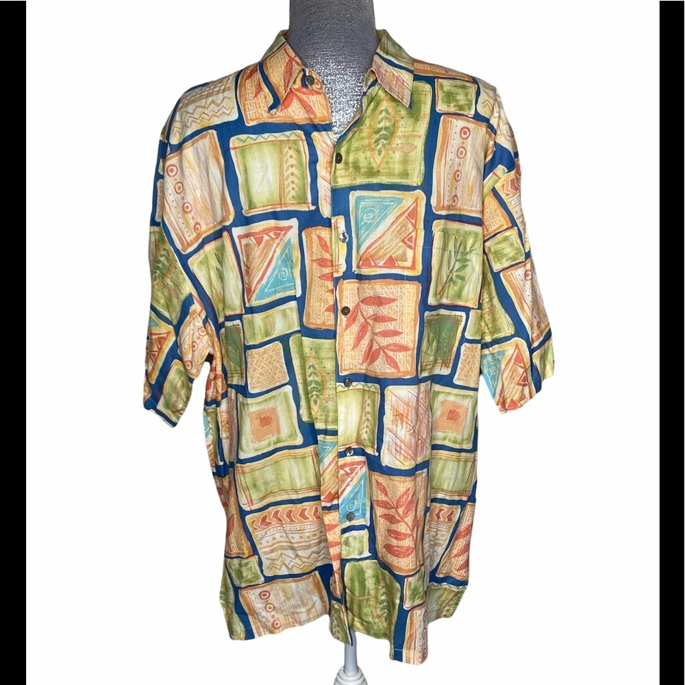 Tori Richard Honolulu Mens Shirt XL Short Sleeve Button Front Hawaiian Tropical